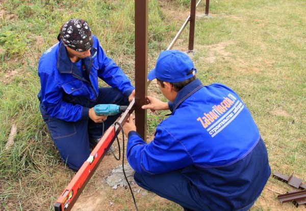 Металлический забор из профлиста и штакетника своими руками: пошаговая инструкция