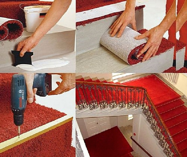 Накладки на ступени лестницы из ковролина: особенности выбора