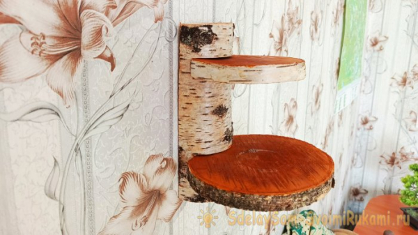 Как сделать декоративную полку из спилов Как сделать декоративную полку из спилов