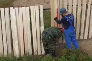 Деревянный забор на металлических столбах своими руками: пошаговая инструкция + фото