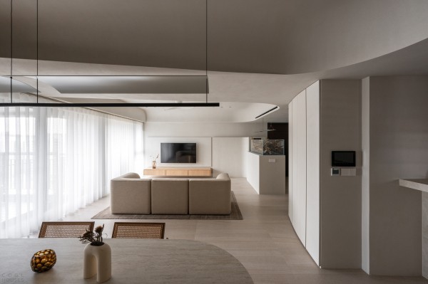 Квартира с плавным изогнутым дизайном Квартира с плавным изогнутым дизайном