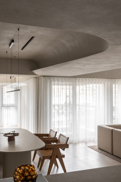 Квартира с плавным изогнутым дизайном Квартира с плавным изогнутым дизайном