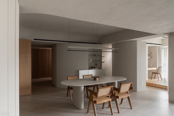 Квартира с плавным изогнутым дизайном Квартира с плавным изогнутым дизайном