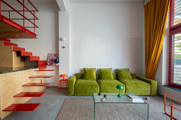 Многоуровневый лофт с индустриальной атмосферой Многоуровневый лофт с индустриальной атмосферой